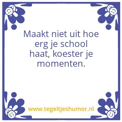 Tegeltje: School