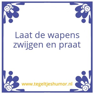 Tegeltje: vrede