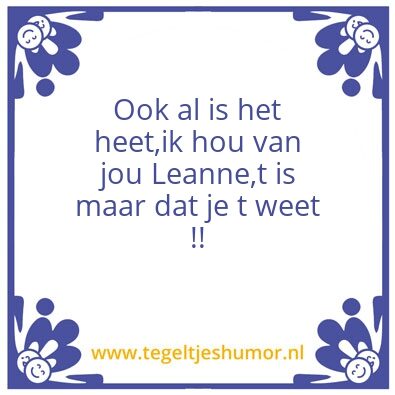 Tegeltje: Leanne