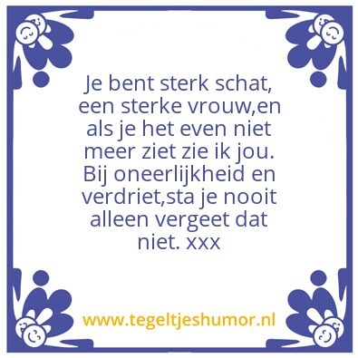 Tegeltje: sterk