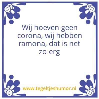 Tegeltje: Corona