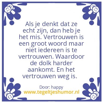 Tegeltje: Vertrouwen