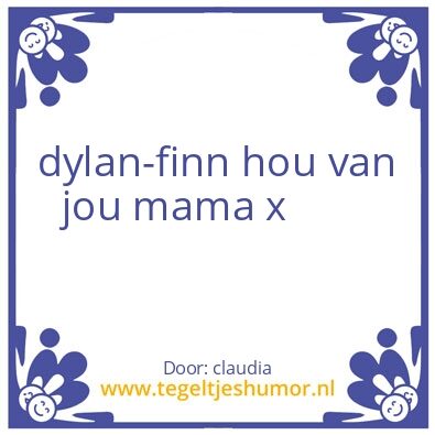 Tegeltje: dylan