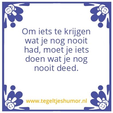 Tegeltje: Nooit