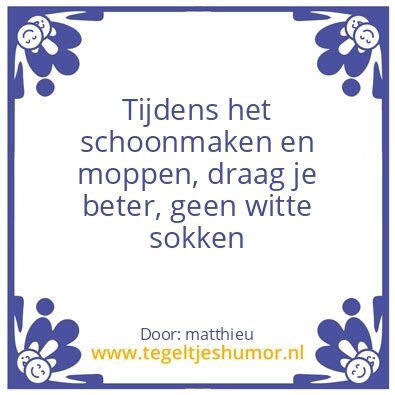 Tegeltje: flauw.