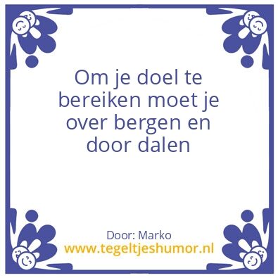 Tegeltje: Doel