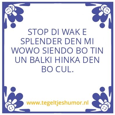 Tegeltje: BIBA BO BIDA