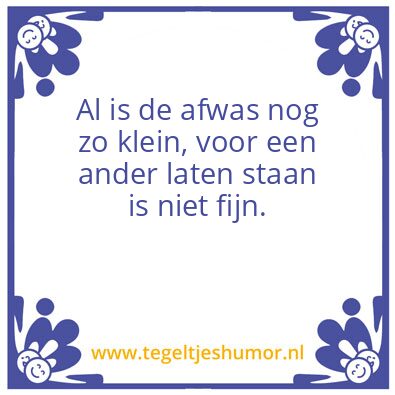 Tegeltje: Afwas
