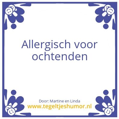 Tegeltje: Allergisch