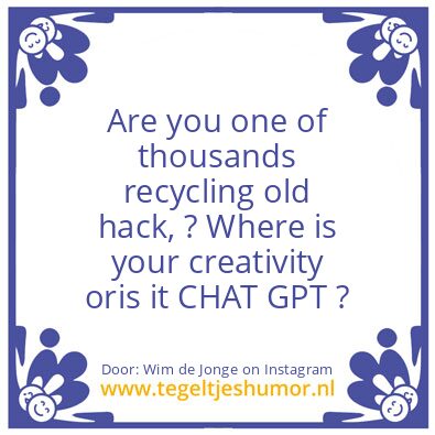 Tegeltje: old hack,