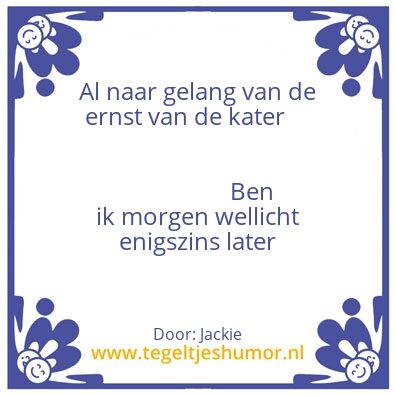 Tegeltje: Kater
