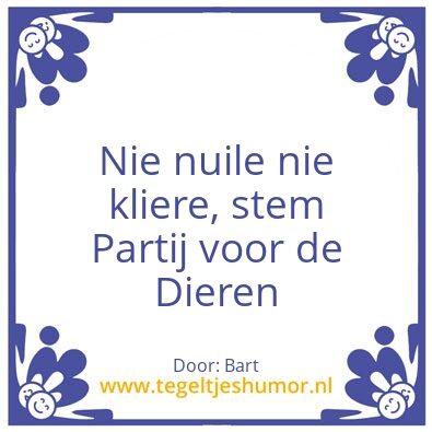 Tegeltje: PvdD