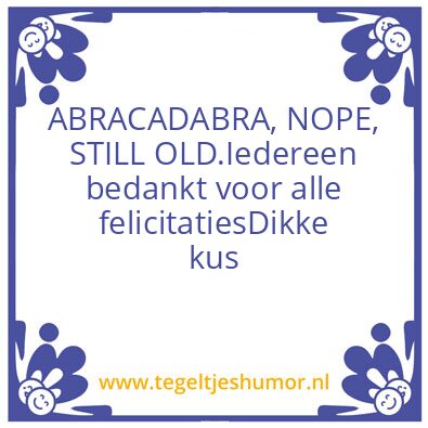 Tegeltje: Bedankje