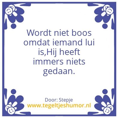 Tegeltje: Lui