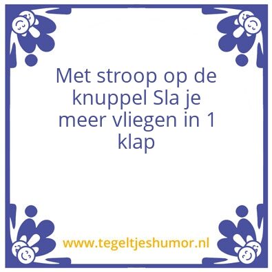 Tegeltje: Stroop