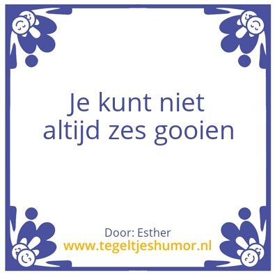 Tegeltje: Zes