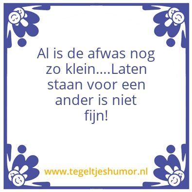 Tegeltje: Afwas
