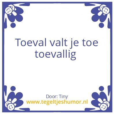 Tegeltje: Toeval ?