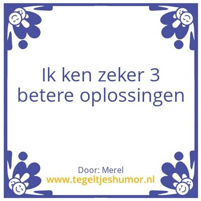 Tegeltje: Op