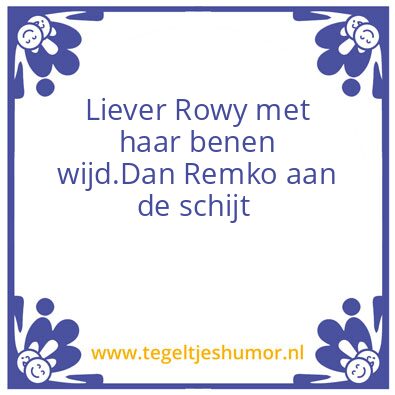 Tegeltje: Rowy
