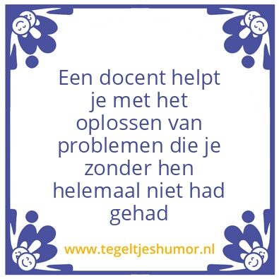 Tegeltje: Docent