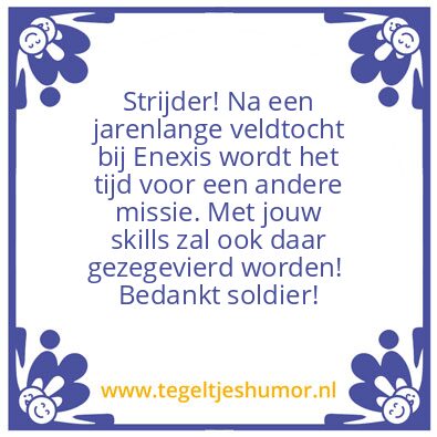 Tegeltje: Strijder!