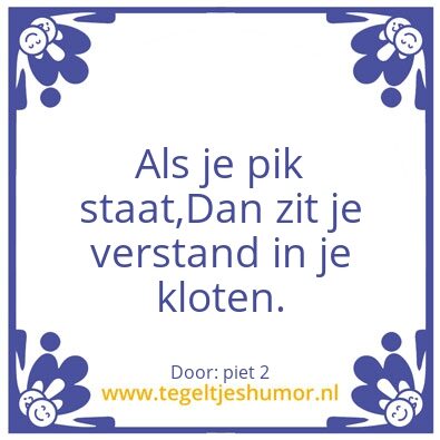 Tegeltje: pik