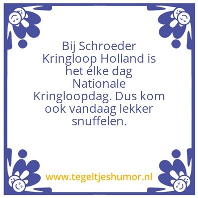 Tegeltje: kringloopdag