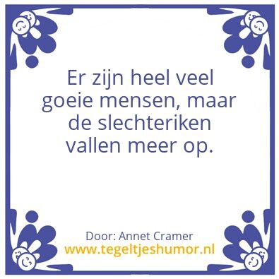 Tegeltje: Slecht