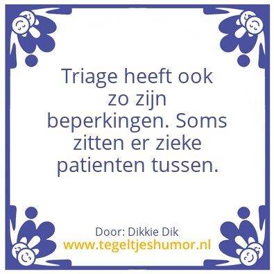 Tegeltje: Triage
