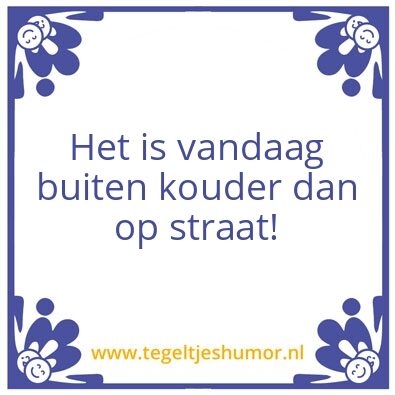 Tegeltje: Koud