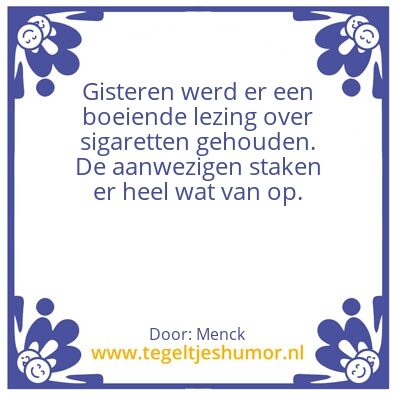 Tegeltje: Lezing
