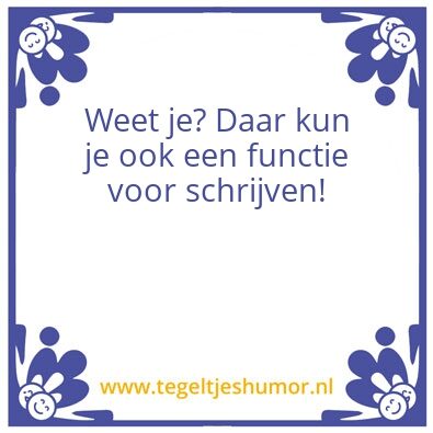 Tegeltje: For loop