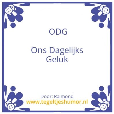 Tegeltje: ODG