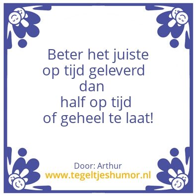Tegeltje: Standardisation