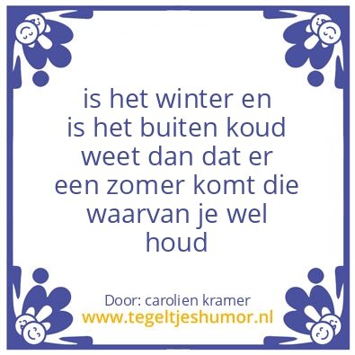 Tegeltje: winter