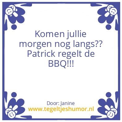 Tegeltje: BBQ