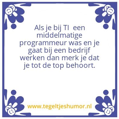 Tegeltje: TI-programmeur