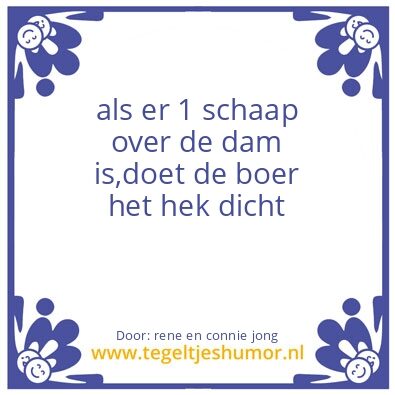 Tegeltje: rene