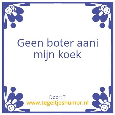 Tegeltje: Boter