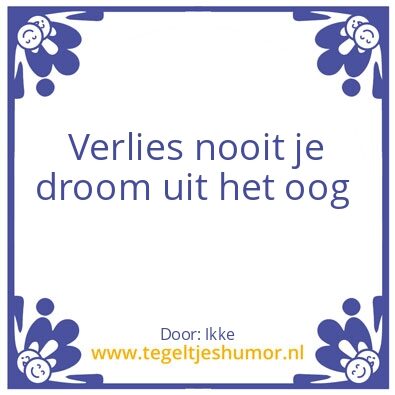 Tegeltje: Droom