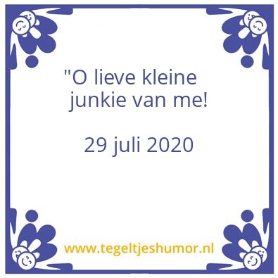 Tegeltje: junkie