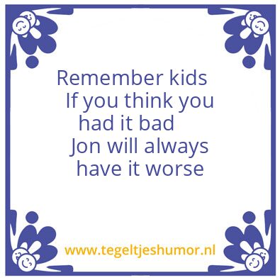 Tegeltje: JON
