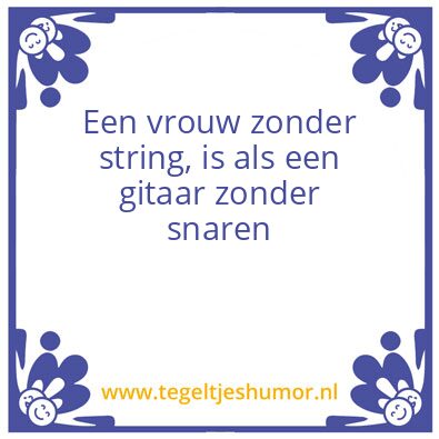 Tegeltje: String