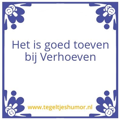 Tegeltje: toeven
