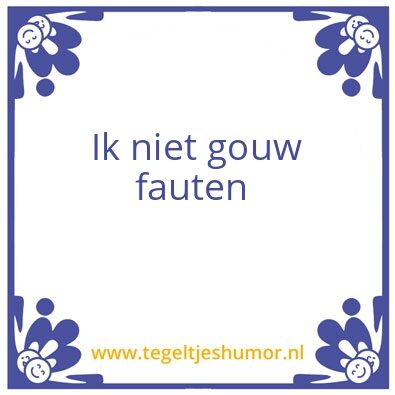 Tegeltje: Fout