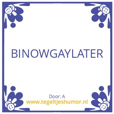 Tegeltje: X