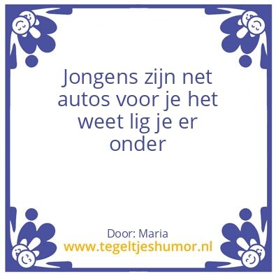 Tegeltje: Jongens