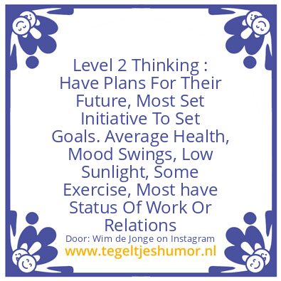 Tegeltje: Level 2 Thinking