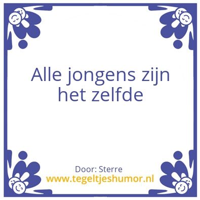 Tegeltje: Jongens